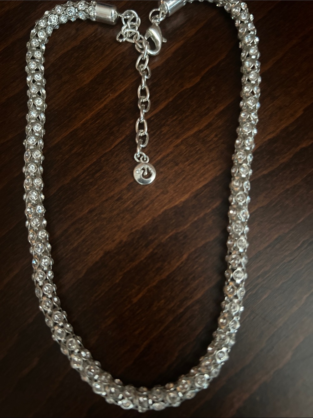 Silver Vintage Swarovski Crystal Rope Necklace - Elegant Women’s Jewelry